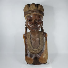 Load image into Gallery viewer, Primitive Hand Carved Bust - African Princess Heavy Ironwood 29" tall Sculpture