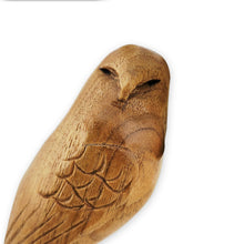Load image into Gallery viewer, Vintage Hand Carved Wood Owl Perched Bird Folk Art Brooch Pin Initialed 3-5/8"