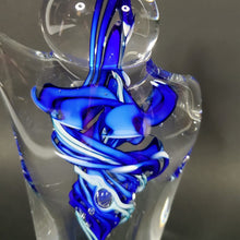 Load image into Gallery viewer, Schmidt Rhea Handblown glass Heartfelt Large 7" Paperweight Cobalt