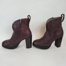 Load image into Gallery viewer, Free People Wine Pebble Leather Platform Heel Ankle Boot EU 39 / US 8.5 - 9