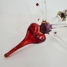 Load image into Gallery viewer, Payton Flameworks handblown clear/red glass bursting heart light/fan pull