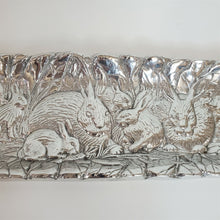 Load image into Gallery viewer, Rabbit Design Serving Tray in Polished Aluminum with Handles 19-1/2" Mexico