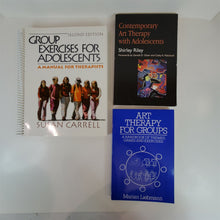 Load image into Gallery viewer, Lot of 3 books: Group Exercises for Adolescents, and Art Therapy