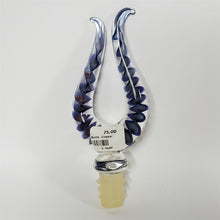 Load image into Gallery viewer, Payton Flameworks Harp with Swirls handblown glass bottle stopper