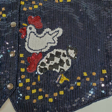 Load image into Gallery viewer, The Quacker Factory Women's Roosters Chick Chicken Sequined Vest Size M