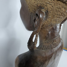 Load image into Gallery viewer, Primitive Hand Carved Bust - African Princess Heavy Ironwood 29" tall Sculpture