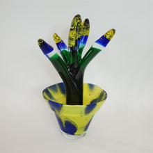 Load image into Gallery viewer, Hand Blown Mid Century Modern Art Glass Pot Cactus or Futurist Flower Signed