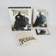 Load image into Gallery viewer, 1998 Railroad Tycoon II (2) Big Box PC Game RARE Best Buy Edition w/ Tote Bag