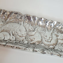 Load image into Gallery viewer, Rabbit Design Serving Tray in Polished Aluminum with Handles 19-1/2" Mexico