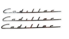 Load image into Gallery viewer, Cadillac Script Emblem Chrome Badge Lot of 3 Vintage