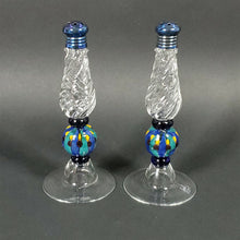 Load image into Gallery viewer, Handblown glass pedestal shaker set "Multicolor" by Gazelle Art Glass... Signed