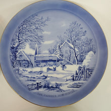 Load image into Gallery viewer, Set of 4 Currier &amp; Ives Winter Plates with hooks for hanging. Decorative