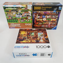 Load image into Gallery viewer, Lot of 3 1000 pc. jigsaw puzzles Country Ladies, Yankee Seed Co &amp; China Cupboard