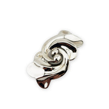 Load image into Gallery viewer, Vintage Polished Silver Tone Abstract Swirl Modernist Brooch Pin 1-3/8"