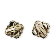 Load image into Gallery viewer, Vintage Green AB Rhinestone Gold Tone Wreath Brooch and Clip On Earrings Set