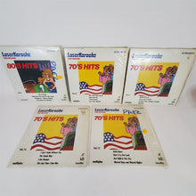Load image into Gallery viewer, Lot of 5 Pioneer Karaoke: 70's Hits #12, 16, 21, 27 &amp; 80's #4 8" Mini-LaserDisc