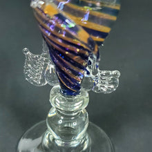 Load image into Gallery viewer, Handblown glass pedestal shaker set "Blue/Copper" by Gazelle Art Glass Signed