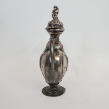 Load image into Gallery viewer, Vintage Silver Plate Decanter Wine Jug threaded lid &amp; stopper w/chain on Spout