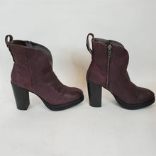 Load image into Gallery viewer, Free People Wine Pebble Leather Platform Heel Ankle Boot EU 39 / US 8.5 - 9