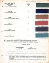 Load image into Gallery viewer, 1959 RAMBLER Original Paint Chips Color Codes Samples 2 Pages DUPONT