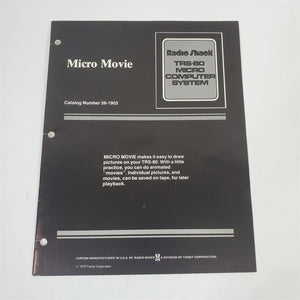 Vintage Original Radio Shack TRS-80 Micro Movie Operation Manual 26-1903