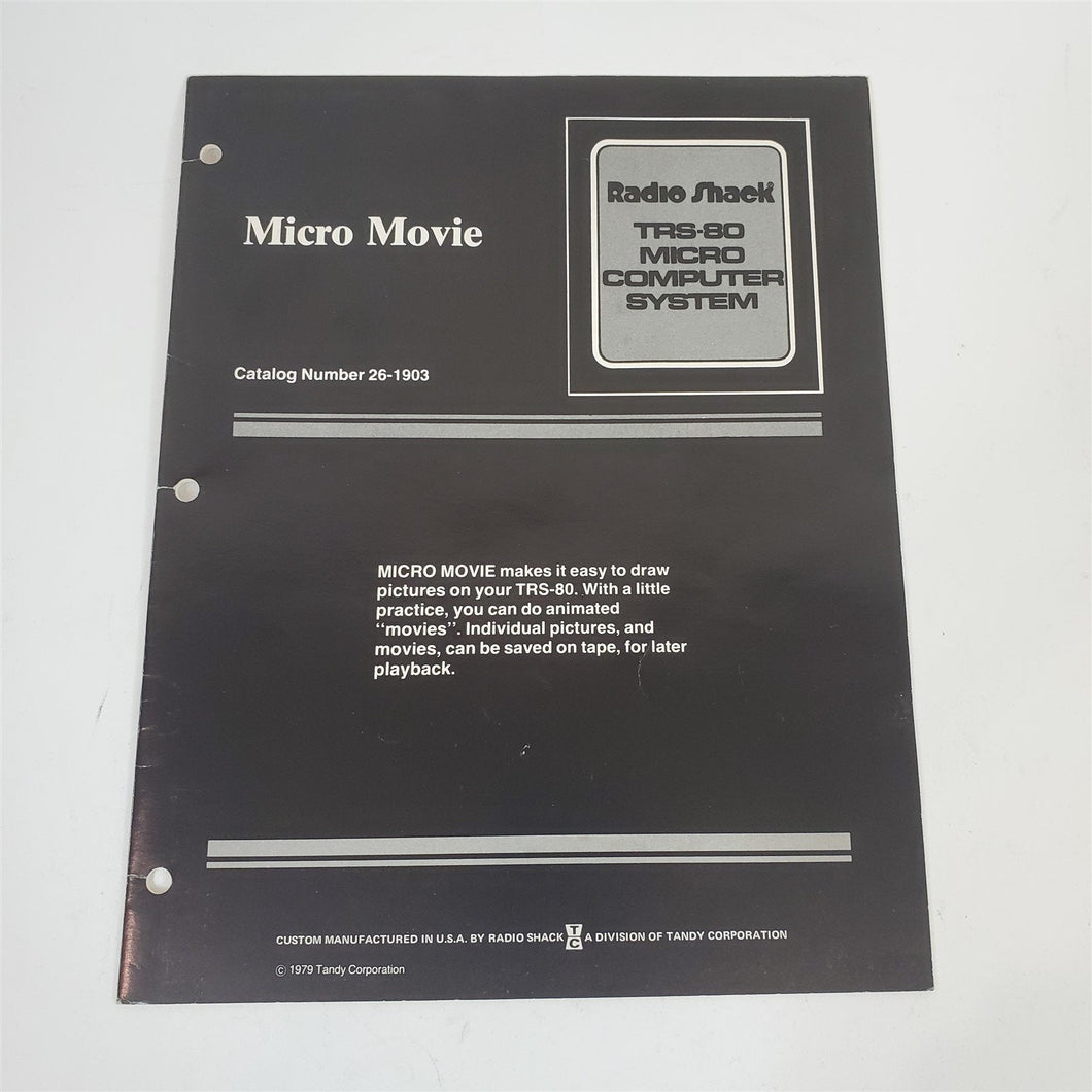 Vintage Original Radio Shack TRS-80 Micro Movie Operation Manual 26-1903