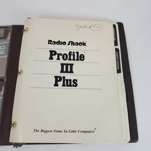 Vintage Original TRS-80 Profile III Plus Software & Manual 26-1592