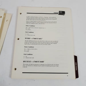 Vintage Original TRS-80 Model III Disk System Owner's Manual Loose Leaf 26-2111