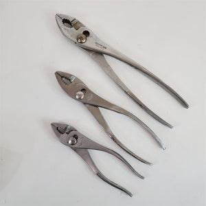 Lot of 3 Mixed Brand Pliers Proto 280 10"L, G-L 8"L and Int. SJ6 6"L