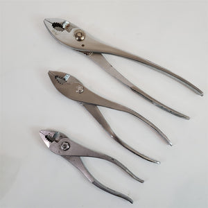 Lot of 3 Mixed Brand Pliers Proto 280 10"L, G-L 8"L and Int. SJ6 6"L