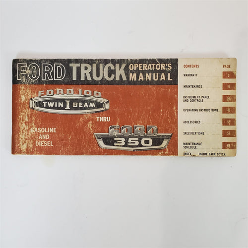 Vintage 1965 Ford Truck Operator's Manual