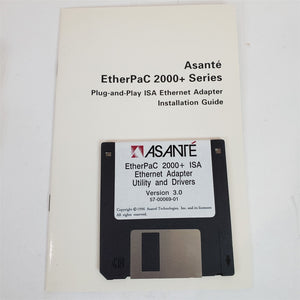 VTG 1997 Asante Etherpac 10Mbps Ethernet Network ISA Card 2000+TC 10T & BNC NOS