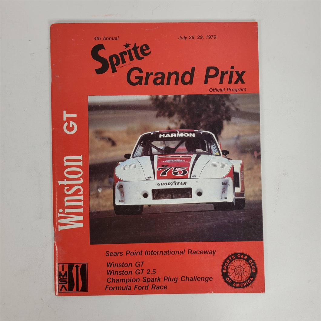 Vtg 1979 Sprite Winston GT GRAND PRIX Sears Point International Raceway Program
