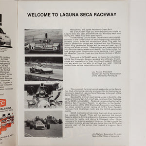 Vtg 1980 Sprite MONTEREY GRAND PRIX Official Program Laguna Seca Raceway
