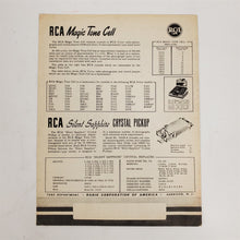 Load image into Gallery viewer, RCA Crystal Pickup Data Outline Diagrams Reference Pamphlet Turntable Cartridge