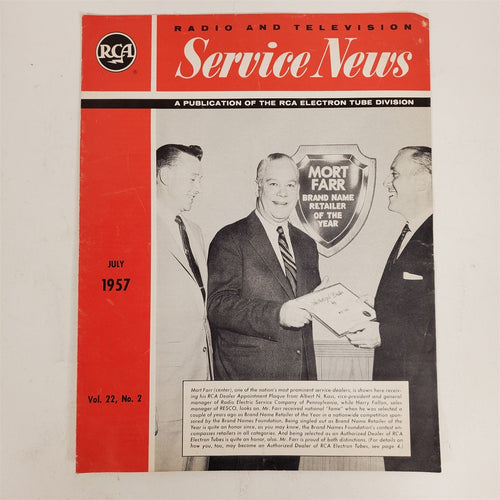 RCA Radio & Television Service News July 1957 Vol. 22, No. 2
