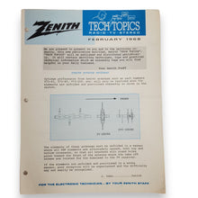 Load image into Gallery viewer, Lot of 4 Vintage ZENITH TECH TOPICS Publication Feb Mar Apr &amp; May 1968