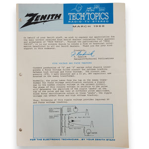 Lot of 4 Vintage ZENITH TECH TOPICS Publication Feb Mar Apr & May 1968