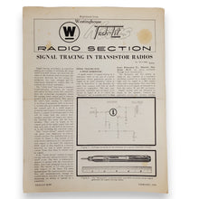 Load image into Gallery viewer, Vintage Westinghouse Radio Section TECH-LIT Feb 1959