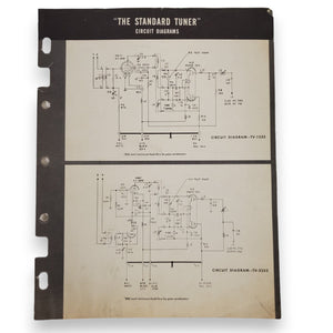 Vintage "THE STANDARD TUNER" TV-1532 TV-2232 Diagrams & Procedures, Parts List