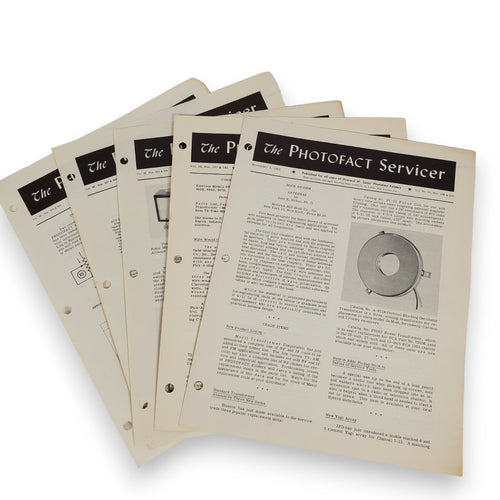 Lot of 5 THE PHOTOFACT SERVICER Booklets 11/51, 9/52, 7/54, 8/54, 9/54