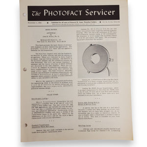 Lot of 5 THE PHOTOFACT SERVICER Booklets 11/51, 9/52, 7/54, 8/54, 9/54