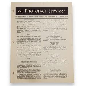 Lot of 5 THE PHOTOFACT SERVICER Booklets 11/51, 9/52, 7/54, 8/54, 9/54