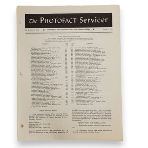 Lot of 5 THE PHOTOFACT SERVICER Booklets 11/51, 9/52, 7/54, 8/54, 9/54