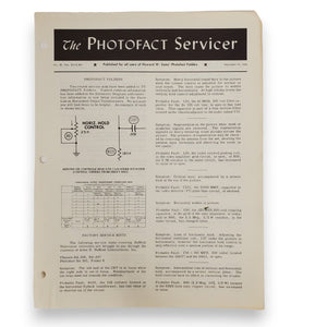 Lot of 5 THE PHOTOFACT SERVICER Booklets 11/51, 9/52, 7/54, 8/54, 9/54