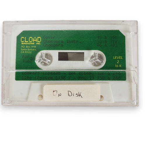 Vintage Apr. 1982 Original CLOAD Magazine Cassette Level 2 16K for TRS-80