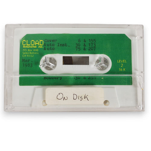 Vintage Mar. 1983 Original CLOAD Magazine Cassette Level 2 16K for TRS-80