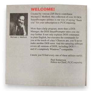 Vintage 1992 Original The DOS Smart Prompter Diskette for TRS-80 & DOS Computers