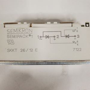 1300V 50A Dual Thyrister Diode "SemiPack" USA-Made Semikron SKKT 26/12E