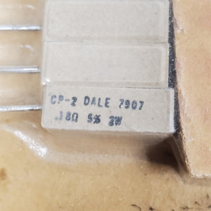 Lot of 41 0.18 Ohm 2 W Dale CP-2 Ceramic Resistors Circa 1979 USA Made